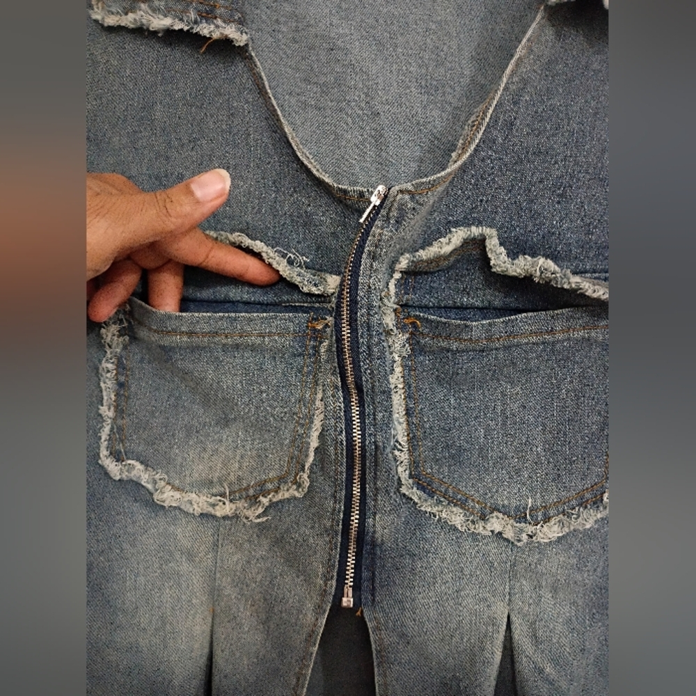 Shein Curve, EUC, Women's, Denim Jacket w/ Pockets, Size 0XL, Long Sleeve, - Picture 6 of 10
